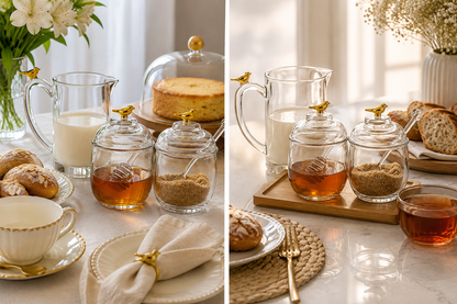 Kit Servir Café Golden Bird Cristal Premium