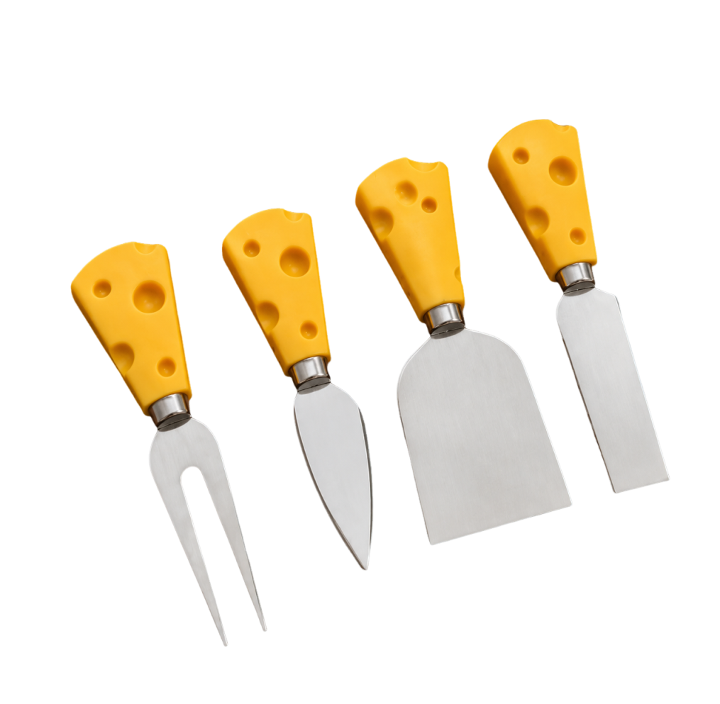 Jogo para Queijo 4 Peças em Inox Premium