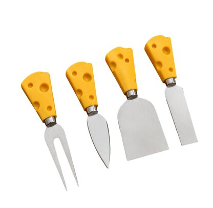 Jogo para Queijo 4 Peças em Inox Premium