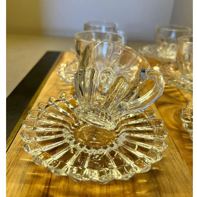 Conjunto 6 Xícaras de Café 90ml com Pires de Porcelana