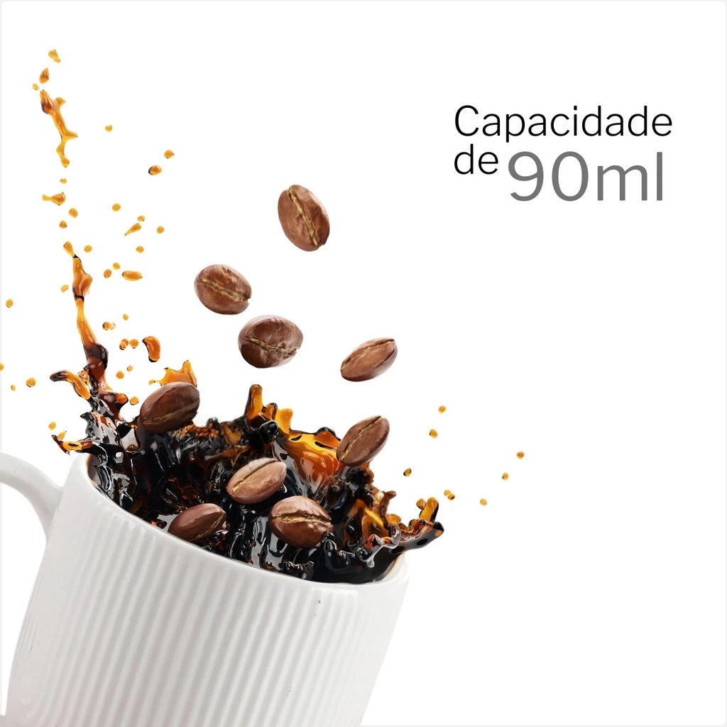 Conjunto Café Oásis 4 Xícaras 90ml com Açucareiro e Cremeira