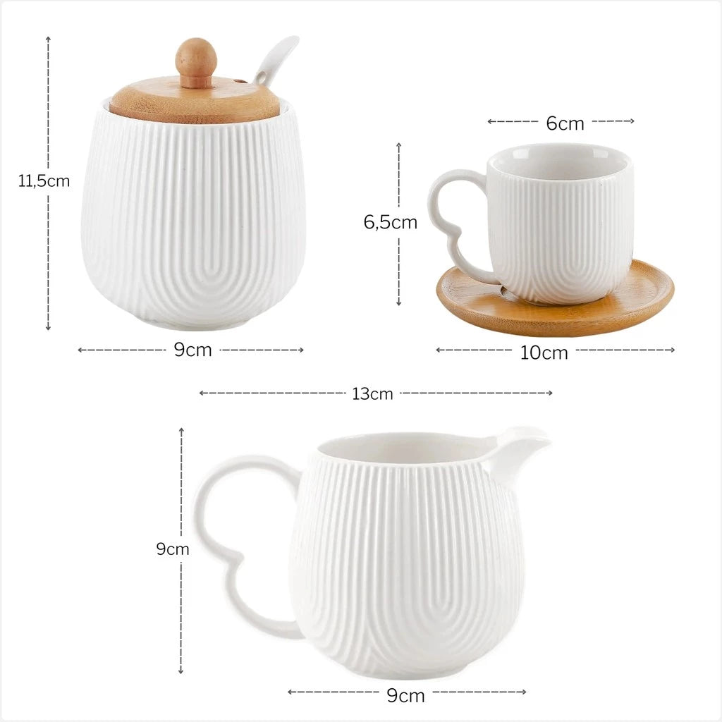 Conjunto Café Oásis 4 Xícaras 90ml com Açucareiro e Cremeira