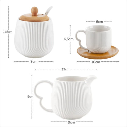 Conjunto Café Oásis 4 Xícaras 90ml com Açucareiro e Cremeira