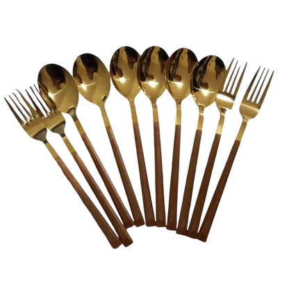 Conjunto de Talheres Dourados 18 Peças para Jantar Elegante