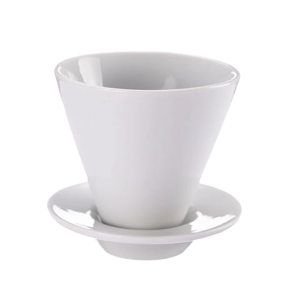 Conjunto de Caneca com Coador Liso em Porcelana