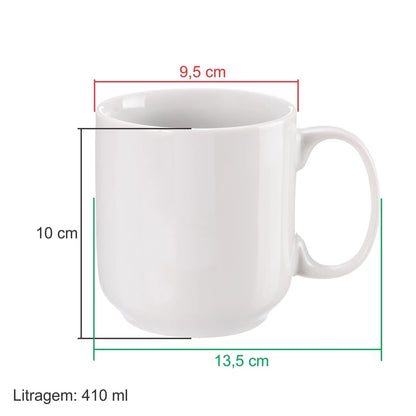 Conjunto de Caneca com Coador Liso em Porcelana