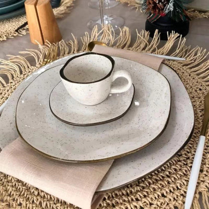 Conjunto de Xícaras Ryo Maresia 220ml com Pires de Porcelana