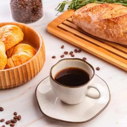 Conjunto de Xícaras Ryo Maresia 220ml com Pires de Porcelana