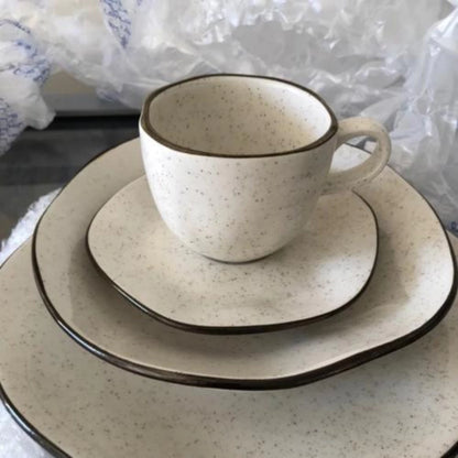 Conjunto de Xícaras Ryo Maresia 220ml com Pires de Porcelana