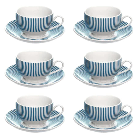 Conjunto de Xícaras de Chá em Porcelana com Pires 160ml Acqua