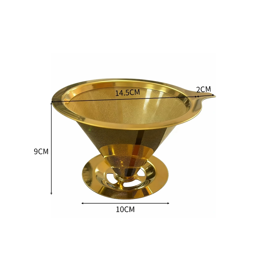 Coador de Café Inox 104 Reutilizável Dourado