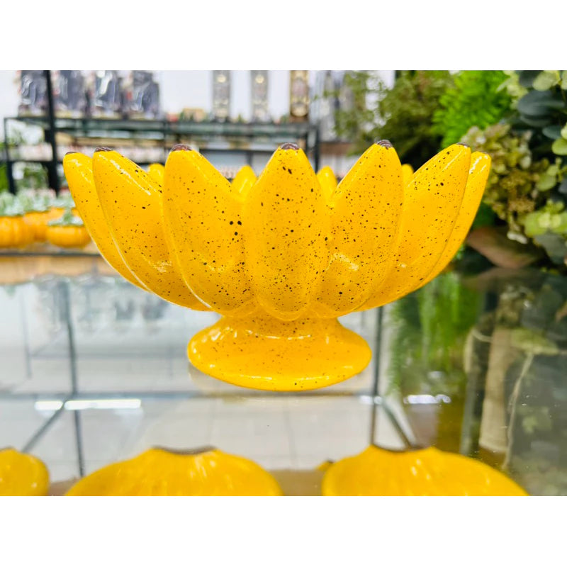 Fruteira Redonda com Pé Estilo Banana – Para Mesa e Cozinha