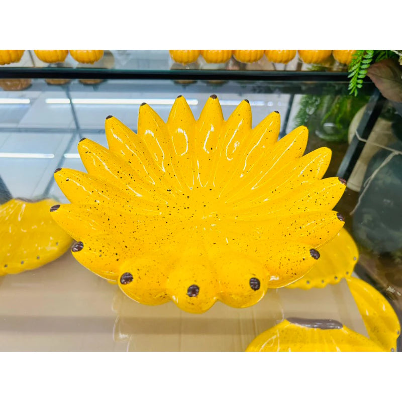 Fruteira Redonda com Pé Estilo Banana – Para Mesa e Cozinha
