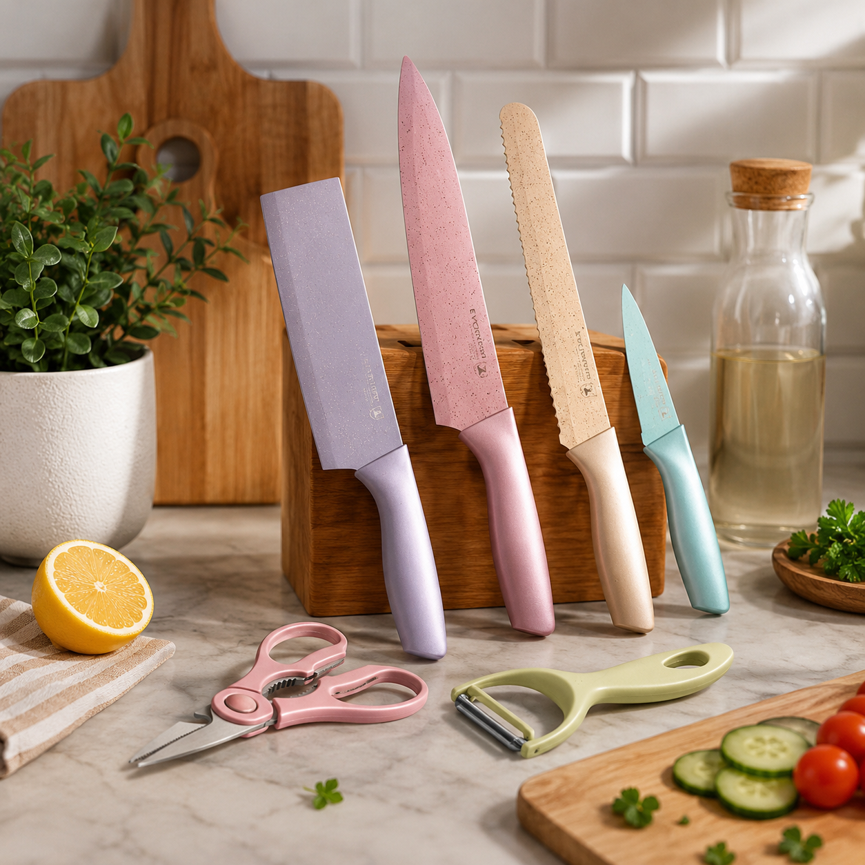 Conjunto de Facas Inox 6 Peças Versátil para Cozinha Completa