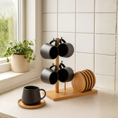 Conjunto Café Oásis 4 Xícaras 90ml com Açucareiro e Cremeira