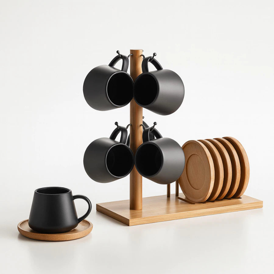 Conjunto Café Oásis 4 Xícaras 90ml com Açucareiro e Cremeira