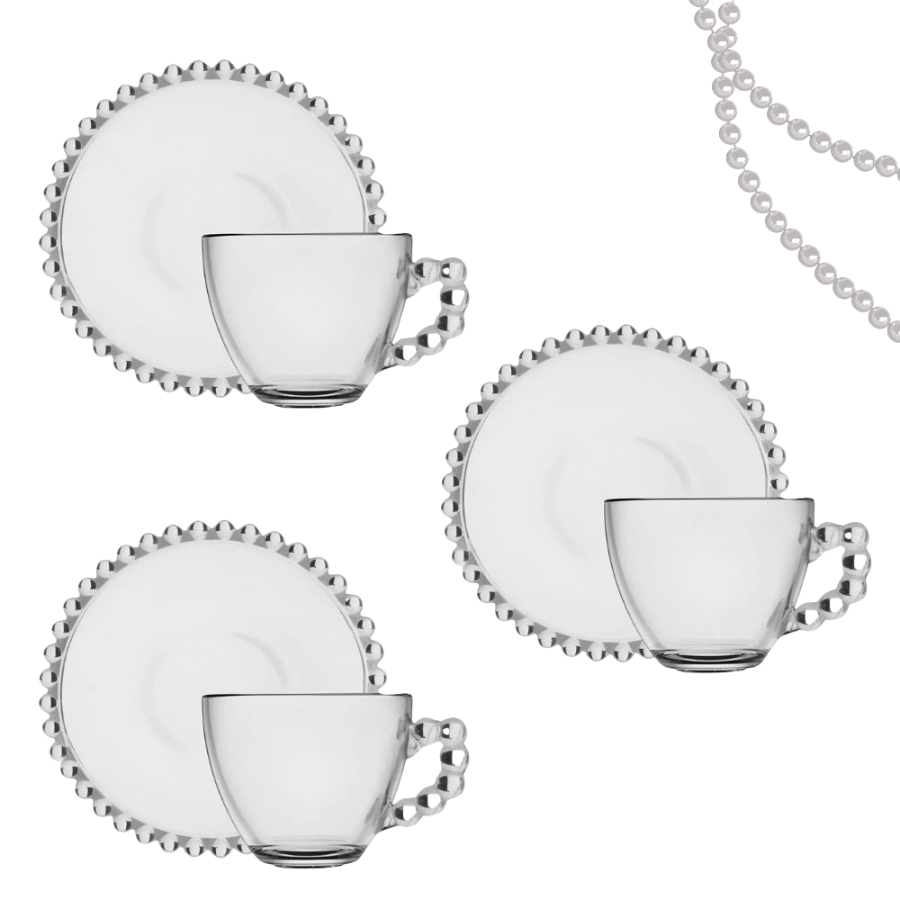 Jogo de Xícaras Elegantes para Café com Pires de Porcelana