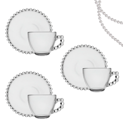 Jogo de Xícaras Elegantes para Café com Pires de Porcelana