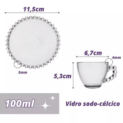 Jogo de Xícaras Elegantes para Café com Pires de Porcelana