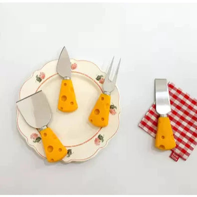 Jogo para Queijo 4 Peças em Inox Premium