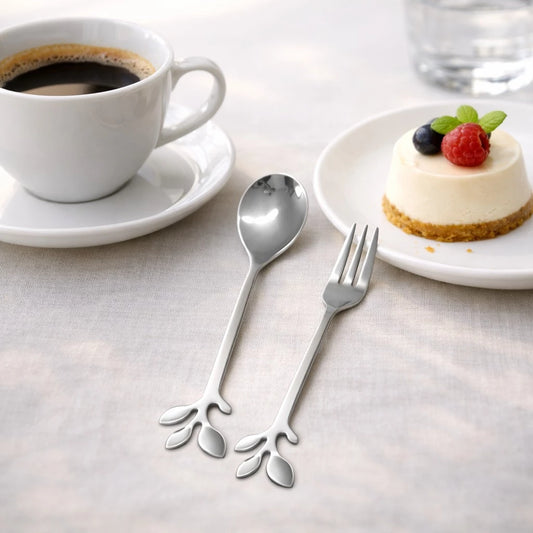 Kit Garfo e Colher Decorativo 10 Peças Inox