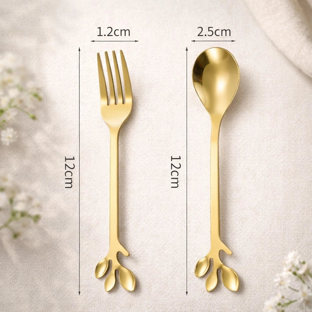 Kit Garfo e Colher Decorativo 10 Peças Inox