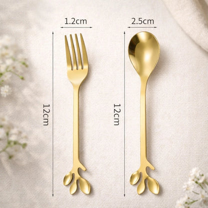 Kit Garfo e Colher Decorativo 10 Peças Inox