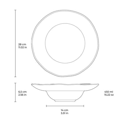 Kit Pratos Para Massa Risoto Porto Brasil Oceano 450ML Estilo Sofisticado