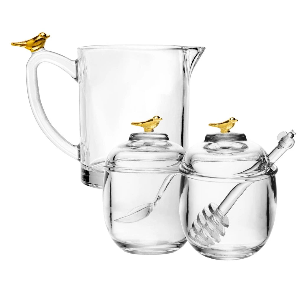 Kit Servir Café Golden Bird Cristal Premium