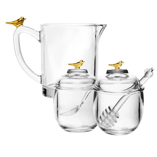 Kit Servir Café Golden Bird Cristal Premium