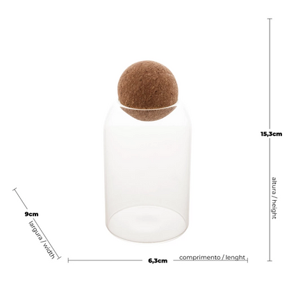 Kit Potes Vidro Resistente ao Calor com Tampa Esfera 2 Peças