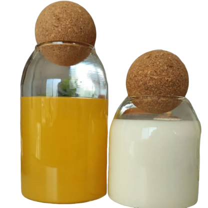 Kit Potes Vidro Resistente ao Calor com Tampa Esfera 2 Peças