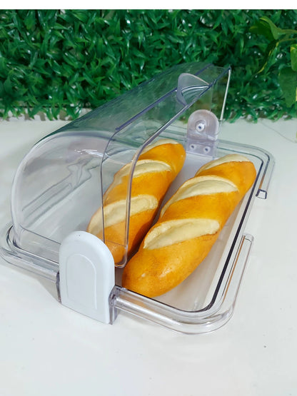 Organizador Porta Pão Cristal com Tampa Articulável 30x20cm