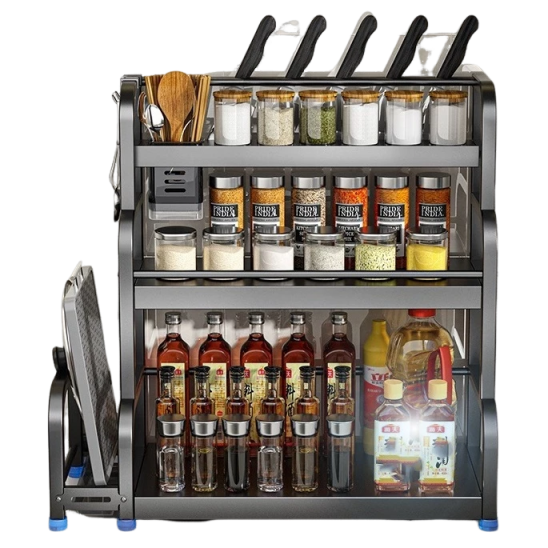 Organizador de Temperos e Utensílios – Rack de Cozinha 2 Andares