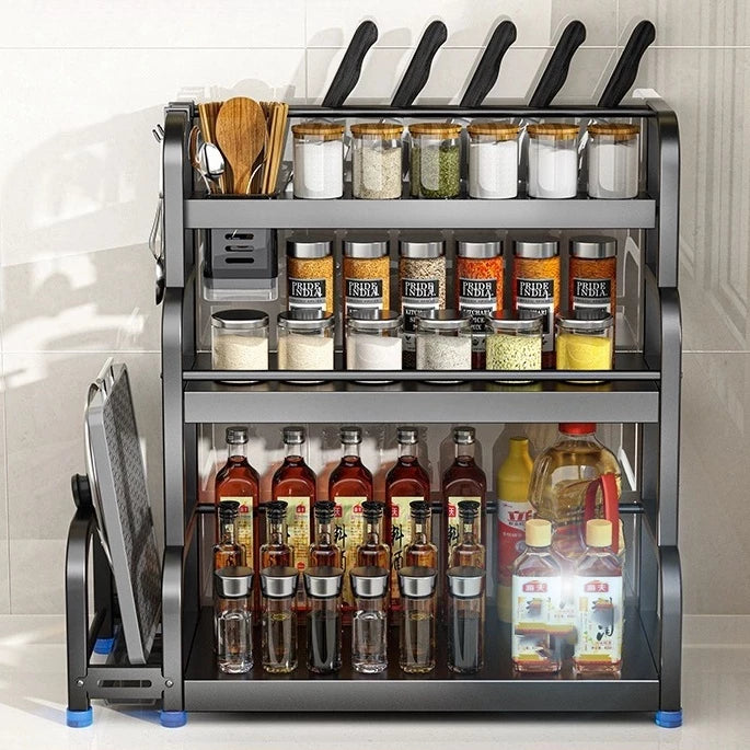 Organizador de Temperos e Utensílios – Rack de Cozinha 2 Andares