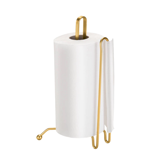 Porta Papel Toalha Dourado Vertical Aço Moderno