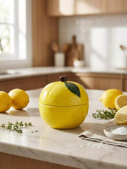 Potiche Decorativo Limão Siciliano em Cerâmica