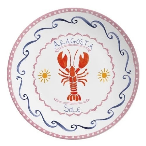 Jogo 6 Pratos Rasos Lagosta Alleanza 29cm - Di Mare