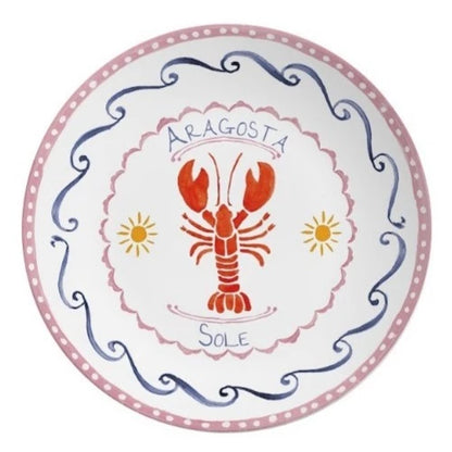 Jogo 6 Pratos Rasos Lagosta Alleanza 29cm - Di Mare