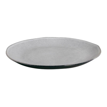 Pratos Rasos Concreto Preto Porto Brasil - Jogo com 6 Peças Elegantes