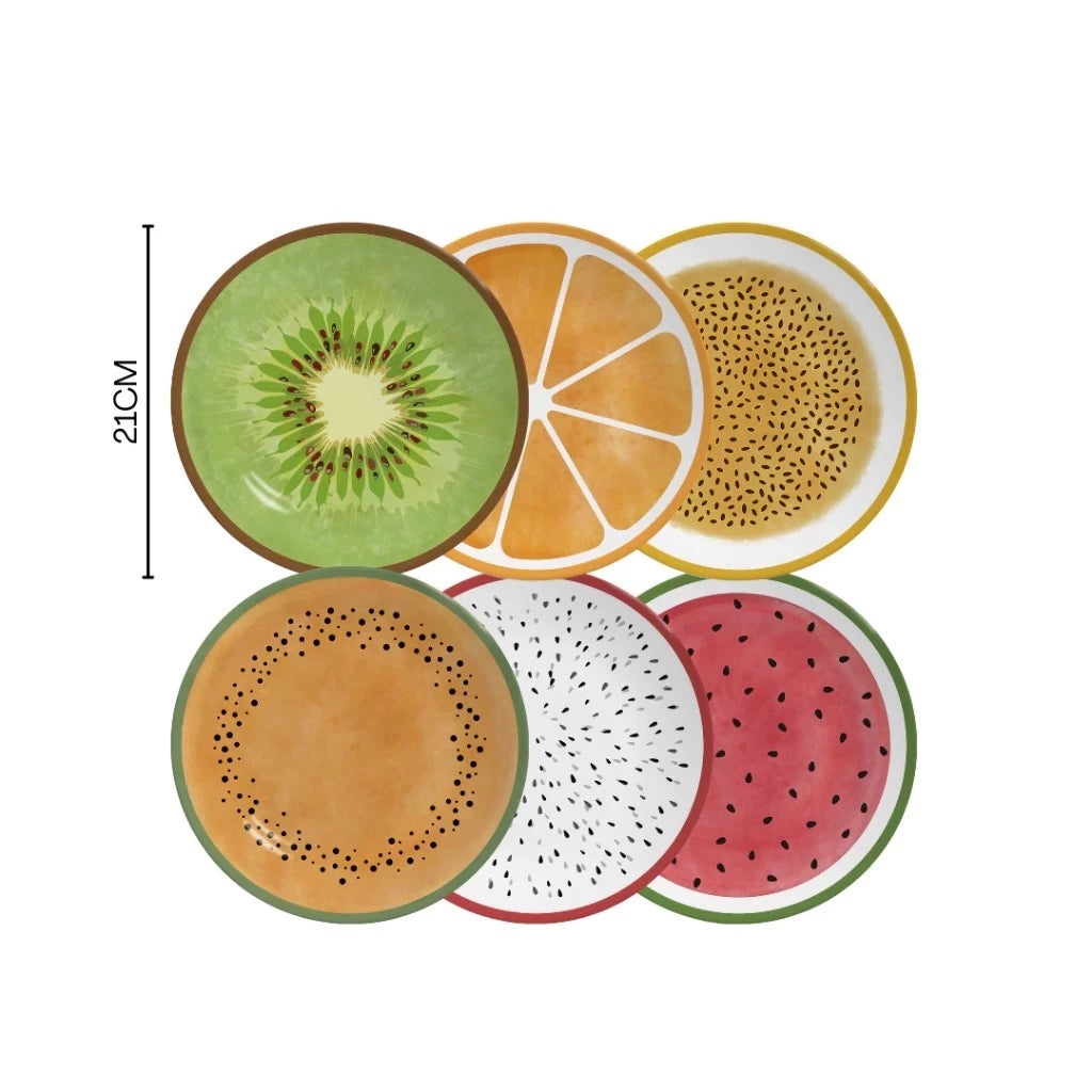 Pratos de Sobremesa Alleanza Frutas Coloridas 21cm