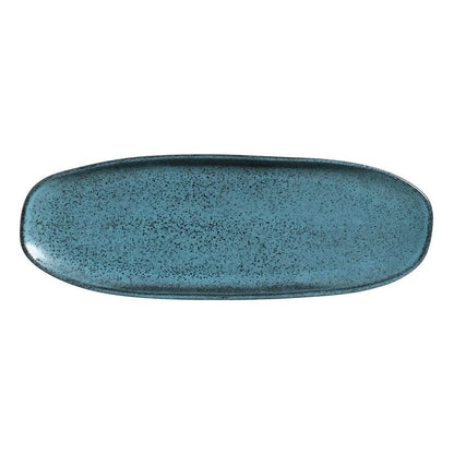 Travessa Oval Orgânico Night Sky 36cm Cerâmica Premium