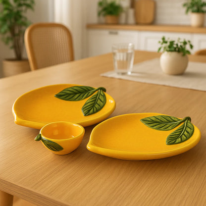 Travessas Decorativas Limão Siciliano Cerâmica