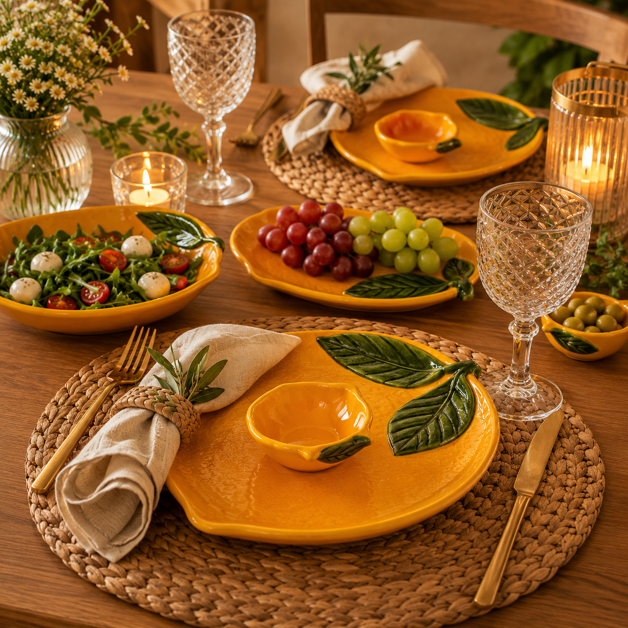 Travessas Decorativas Limão Siciliano Cerâmica
