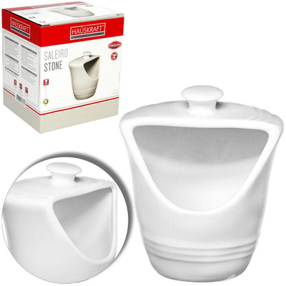 Saleiro de Porcelana 185ml Luxo Stone com Design Exclusivo