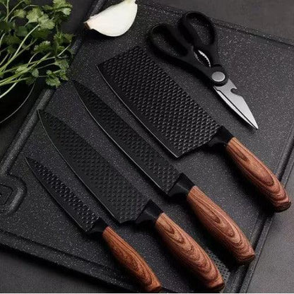 Kit Completo de Facas Inox 6 Peças com Cabo Reforçado em Aço Carbono - Corte Perfeito