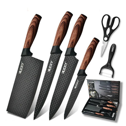 Kit Completo de Facas Inox 6 Peças com Cabo Reforçado em Aço Carbono - Corte Perfeito