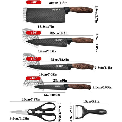 Kit Completo de Facas Inox 6 Peças com Cabo Reforçado em Aço Carbono - Corte Perfeito