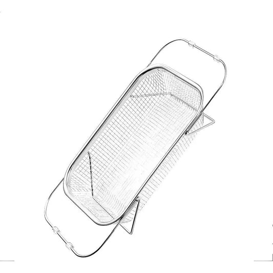 Escorredor de Pia Ajustável Inox com Alças Retráteis