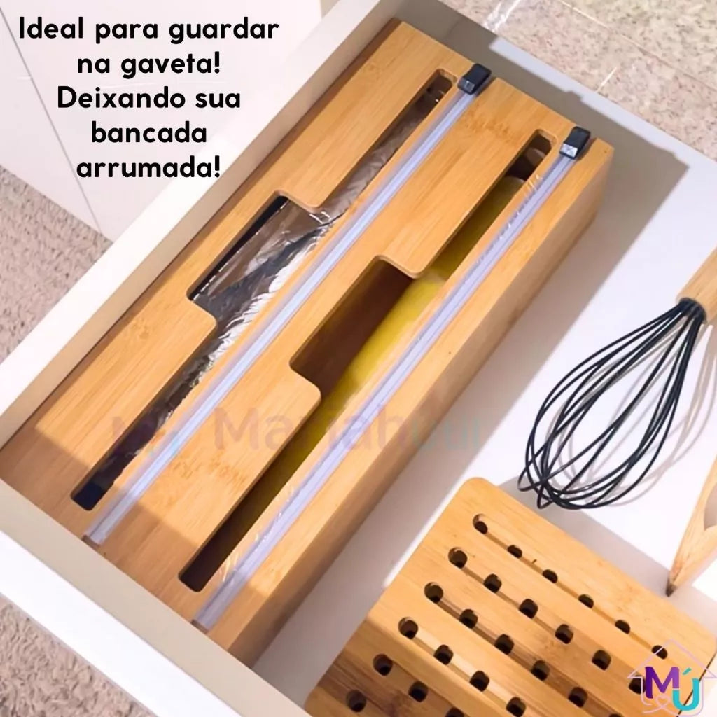 Organizador de Papel Alumínio e Filme PVC 2 em 1
